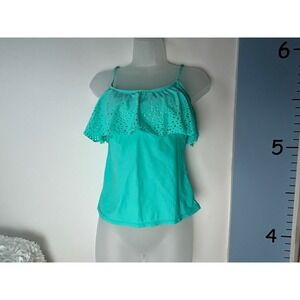 Arizona Jeans Company Mint Green Eyelet Tankini Medium